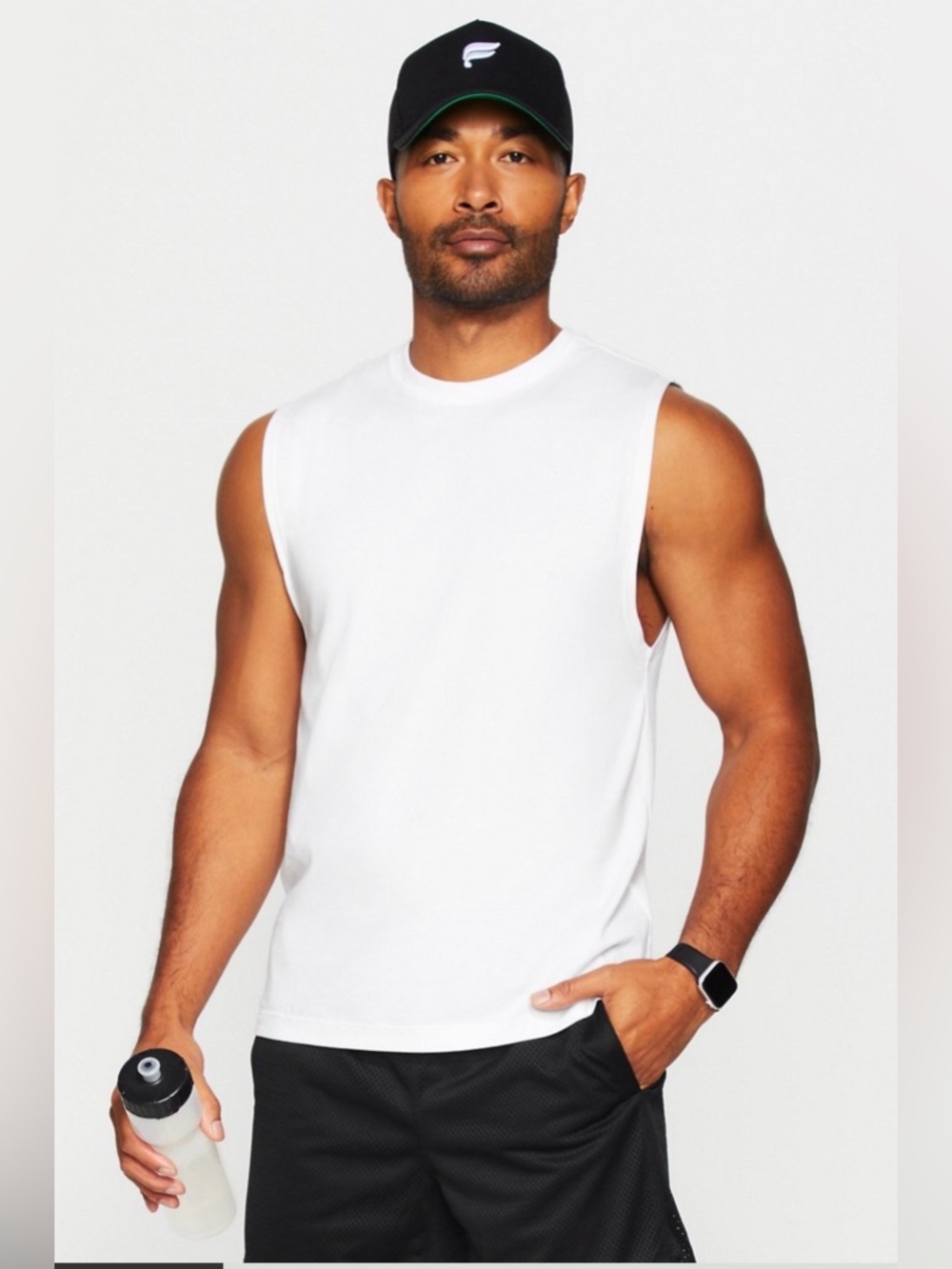 Fabletics Men's White Sleeveless Muscle Tank